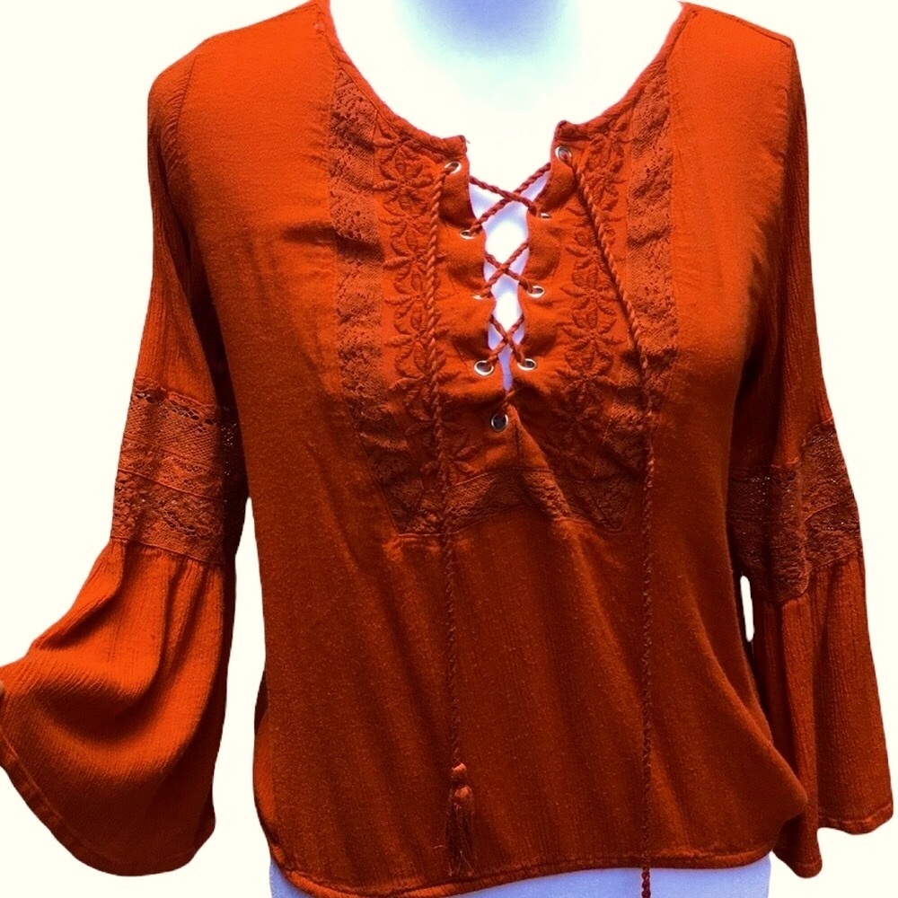 4/$20! American Eagle Crisscross Bell Sleeved Top